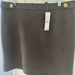 White House Black Market Grey Suede Skirt Size 6